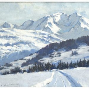 Charles Henri CONTENCIN (1898-1955). La route de Saint-Gervais à Megève.